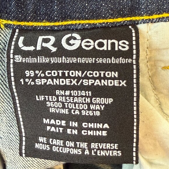 LRG Lifted Research Group Jeans Mens Dark Blue Denim Size 34 - Picture 10 of 13